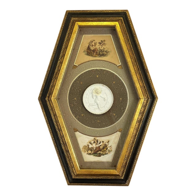 Vintage Italian Neoclassical Shadowbox Artwork | Chairish