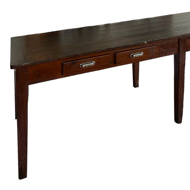 Antique French Atelier Draper’s Table With Eight Drawers For Sale - Image 4 of 18