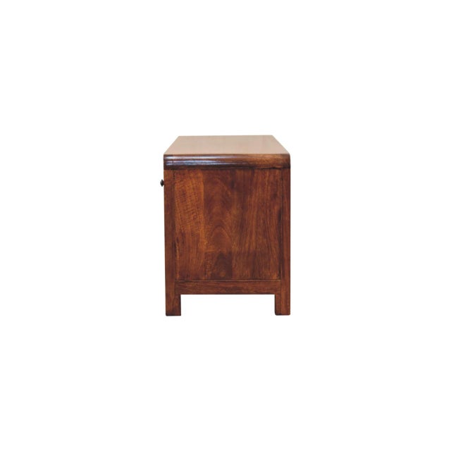 Not Yet Made - Made To Order Chestnut-Finish Mango Wood Curved Media Console For Sale - Image 5 of 8