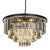 Metal Aloadecor 8-Lights Modern Black 4-Tier Round Crystal Fringe Chandelier For Sale - Image 7 of 7