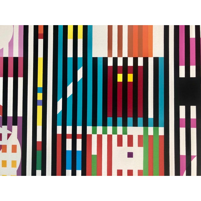 Yaacov Agam, Yaacov Agam Large Silkscreen Colors on Gold Signed Israeli Kinetic Op Art Print, c.1980 For Sale In Miami - Image 6 of 8