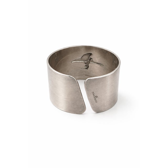 1960s Vintage Swedish Alpaca Napkin Ring with Child and Goose Motif by Gab, 1960s For Sale - Image 5 of 7