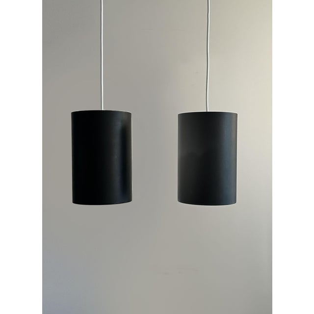Louis Poulsen Cylinder Pendant Lamps by Eila & John Meiling for Louis Poulsen, Denmark, 1960s, Set of 2 For Sale - Image 4 of 12