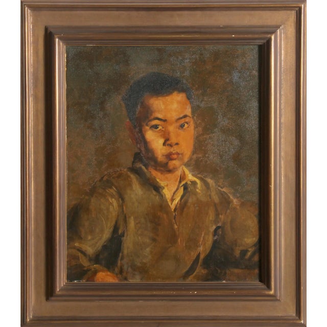 1930s Charles Cabot Daniels, Young Boy - Kong, Painting For Sale - Image 5 of 5