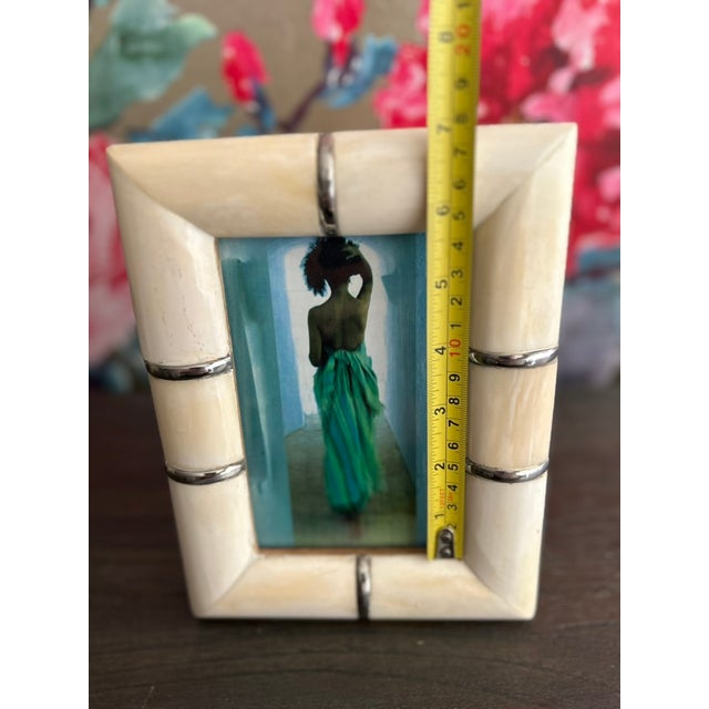 Set of 3, Bone and Metal Picture Frames For Sale In Phoenix - Image 6 of 7