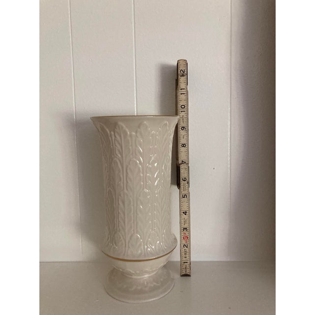 Lenox Autumn Leaf Tall Footed Vase 24k Gold Trim For Sale - Image 4 of 6