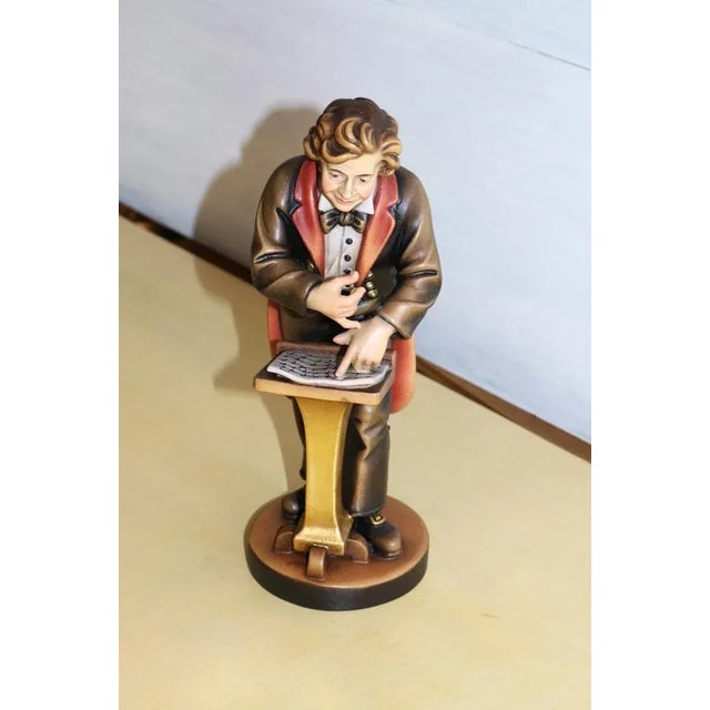 1980s Maple Wood Sculpture of Conductor For Sale - Image 5 of 9