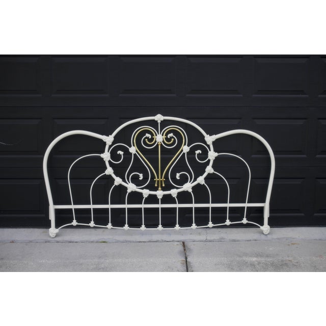 Traditional Vintage White King Headboard & Footboard by Elliot’s Designs, Inc. – Classic Elegant Bedroom Set For Sale - Image 3 of 10