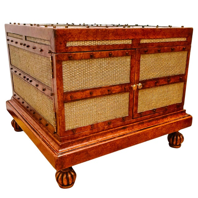 A sophisticated and multi-functional coffee table chest by Maitland-Smith. Drawing inspiration from vintage British...