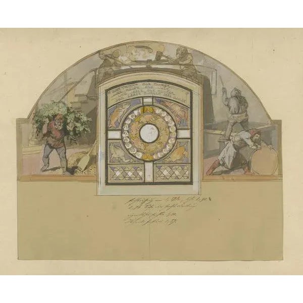 Ludwig Burger, Brewing Beer, 1880, Watercolor & Ink For Sale - Image 3 of 6