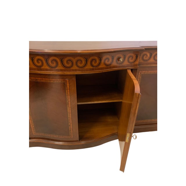 Late 20th Century Late 20th Century David Michael Italian Neo-Classical Style Mahogany Credenza Breakfront W/ Rosewood Marquetry For Sale - Image 5 of 7