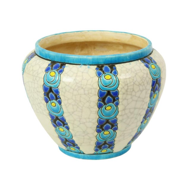 Art Deco Polychrome Flowerpot Vase by Charles Catteau for Boch Frères, 1922 For Sale - Image 17 of 17