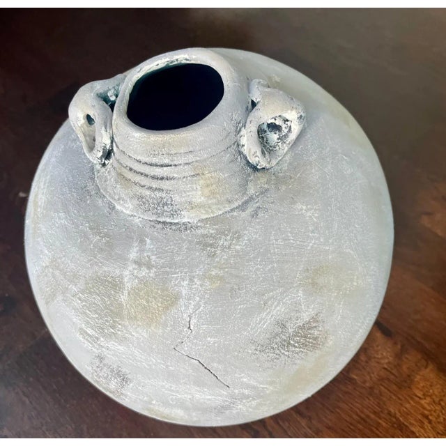 Sculptural Handcrafted Ceramic Vessel With Curved Profile and Organic Texture For Sale - Image 4 of 13