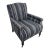Indigo Stripped Upholstered Gallant Armchair by Cisco Home For Sale