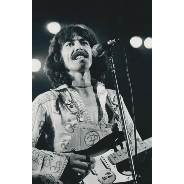 Henry Grossman, George Harrison on Stage, Black and White Photograph, 25,3 X 16,6 Cm 1970 For Sale