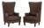 Pair of Picket House "Kegan" Chocolate Synthetic Upholstered Armchairs For Sale