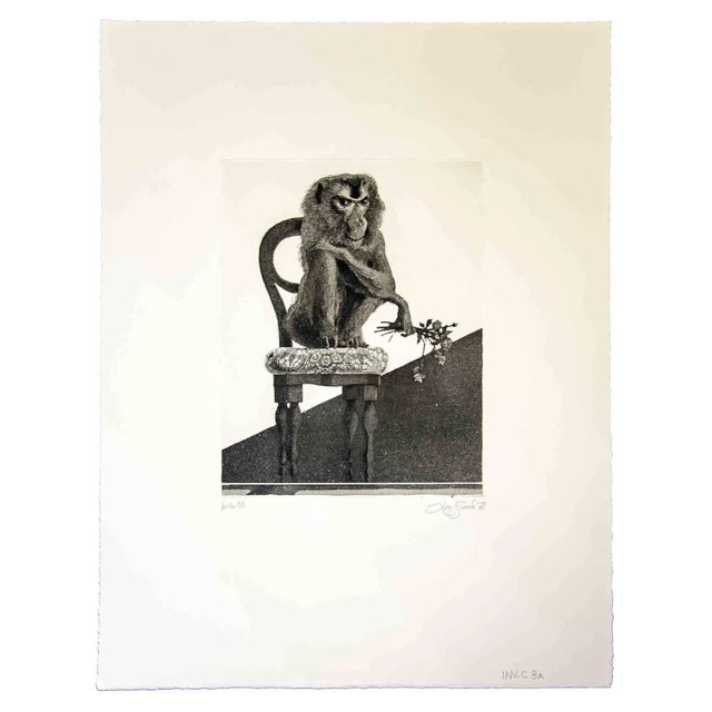 Leo Guida, The Monkey, Original Etching, 1972 For Sale