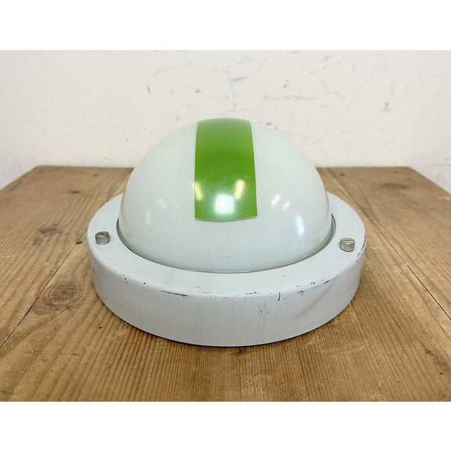 Gray Vintage Emergency Wall or Ceiling Light from Elektrosvit, 1970s For Sale - Image 8 of 16
