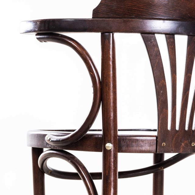 1980s Vintage Dark Walnut Fanback Armchairs by Sellaton, 1980s, Set of 6 For Sale - Image 5 of 13