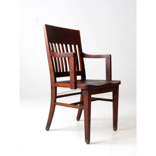 Antique Wooden Library Chair For Sale - Image 9 of 12