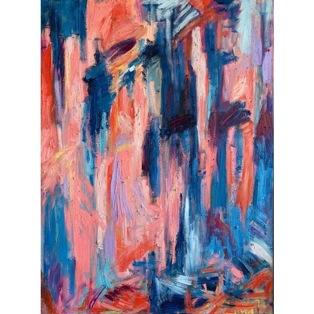 Blush "Meet Me at the River" Contemporary Abstract Expressionist Oil Painting by Monica Shulman For Sale - Image 8 of 9