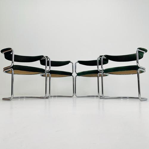 Mid-Century Modern Green Velvet Dining Table Armchairs by Giotto Stoppino, Italy, 1970s For Sale - Image 16 of 18