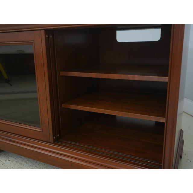 2010s Stickley Cherry Sliding Door Media Entertainment Cabinet For Sale - Image 5 of 18