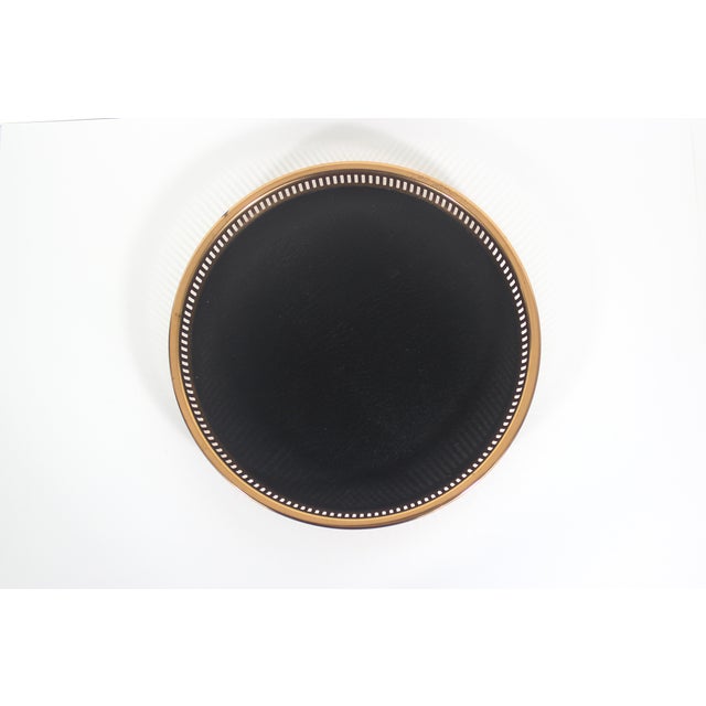 Mid-Century Modern Vintage 13” Round Copper Gallery Tray, Danish Modern, Mid Century, Patina, Made in Usa Coppercraft Guild Mid Century Modern MCM Drinks For Sale - Image 3 of 9