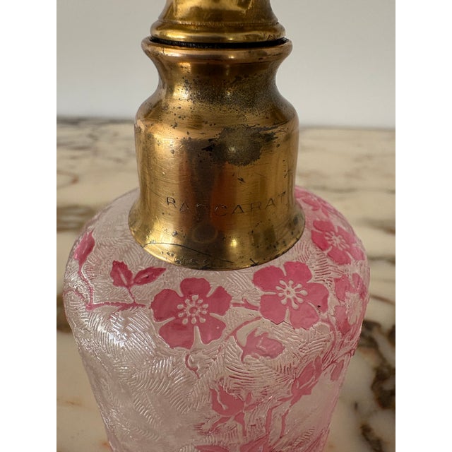 Early 1900s Baccarat Eglantier (Wild Rose) Pattern Perfume Atomizer For Sale - Image 9 of 9