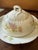 Victorian Antique Oeg Royal Austria Porcelain Covered Butter Dish Pink Floral Gutherz 1899 to 1918 For Sale - Image 3 of 12