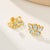 Nina Zhou Aquamarine Moonstone Diamond Cluster Earrings in 14k Yellow Gold - a Pair For Sale In Los Angeles - Image 6 of 11