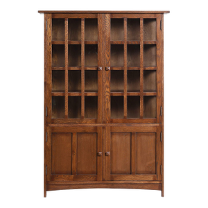 Mission Oak 4 Door Display China Cabinet - Walnut - 49"w