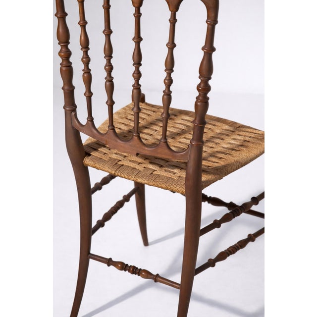 Italian Chiavarine Umbertine Chairs with Rope, 1920s, Set of 6 For Sale - Image 4 of 12