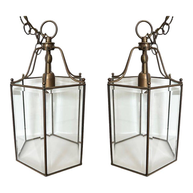 Pair of 19th Century Brass Lanterns For Sale