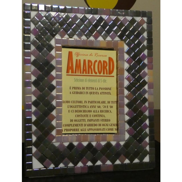 Beige Table Mirror and Crystal Mosaic Photo Frame by Vetreria Darte, Italy, 1990s For Sale - Image 8 of 8