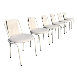 1980s Giovannetti Italian White Dining Chairs - Set of 6