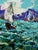 Turquoise Oil Painting Under Sails in the Endless Sea Oleksiy Ivanyuk For Sale - Image 8 of 10