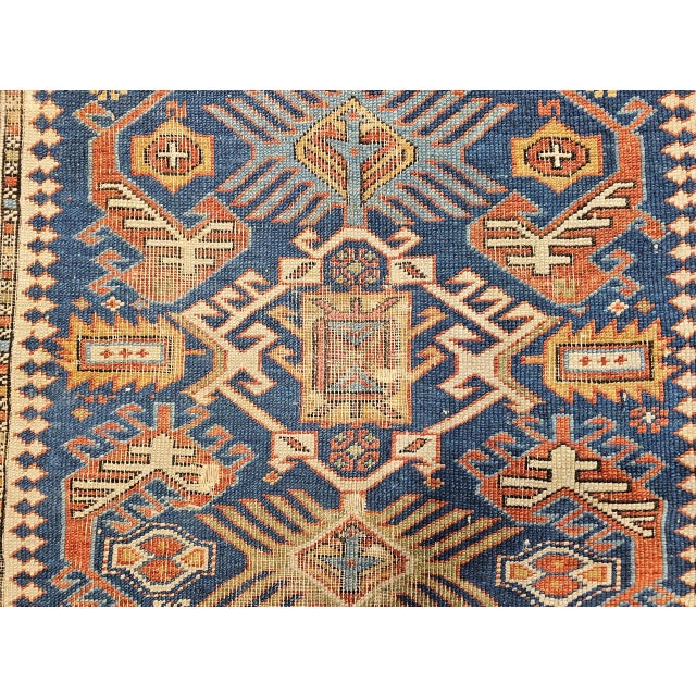 Antique Caucasian Shirvan Area Rug, Handwoven Wool, Allover Geometric Pattern, 1890s, 4' x 6' For Sale - Image 15 of 18