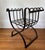 Mid 20th century scrolled iron cerule bench with beautifully aged patina ready for your custom upholstered cushion
