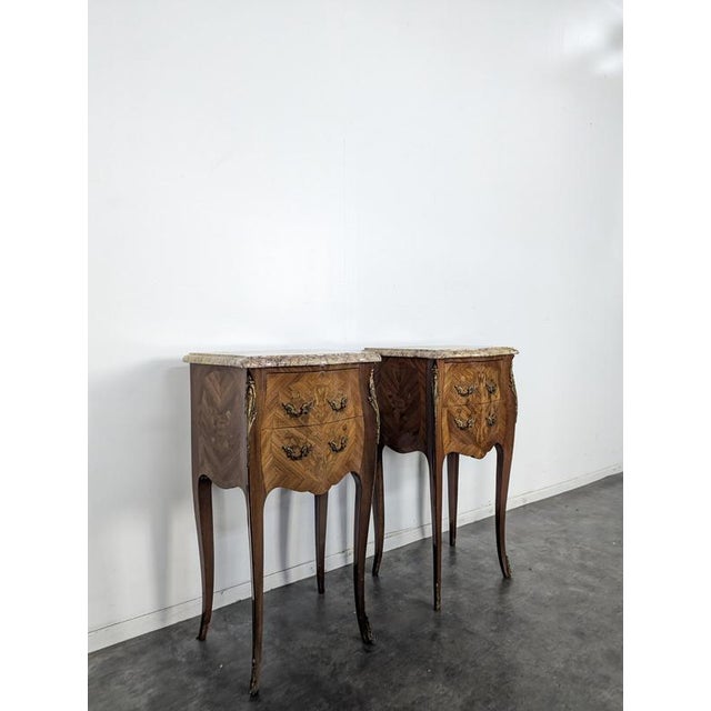 Louis XV Style Rosewood Bedside Tables, Set of 2, in Very Good conditions.