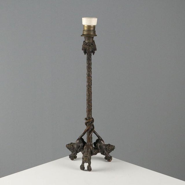 Bronze Lamp in the style of Christophe Fratin For Sale - Image 10 of 10