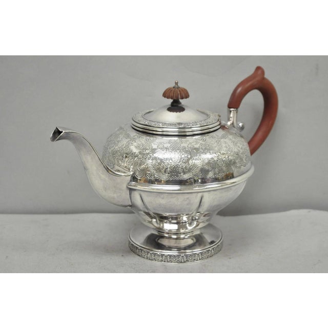 Metal Vintage Sheffield Acanthus Pattern Silver Plated Coffee Teapot Tea Kettle For Sale - Image 7 of 14