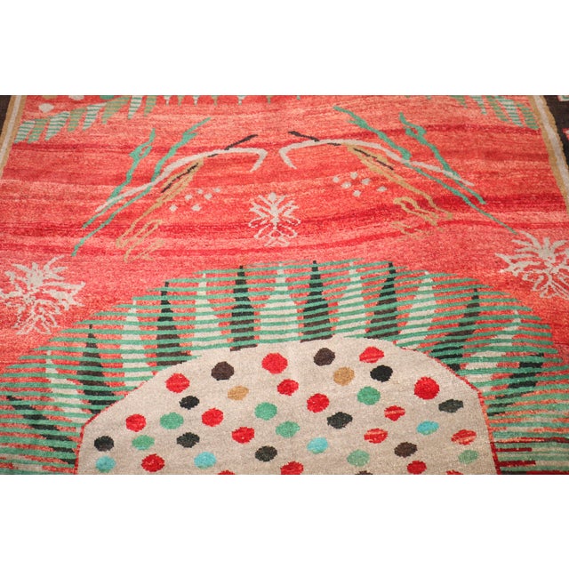 Red Zabihi Collection Dramatic Antique Anatolian Rug - 6'10" x 9'7" For Sale - Image 8 of 12