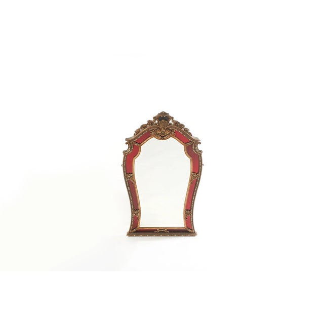 Vintage Mid-Century Modern Wood Framed Wall Mirror For Sale - Image 13 of 13