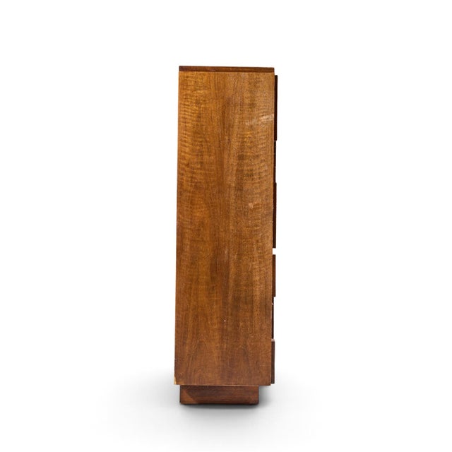 Lane Furniture Lane Staccato Brutalist Mid Century Walnut Armoire Dresser For Sale - Image 4 of 11