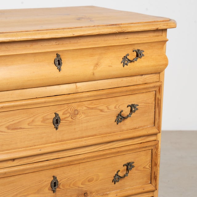 19th Century Danish Waxed Pine Chest of Four Drawers For Sale - Image 10 of 14
