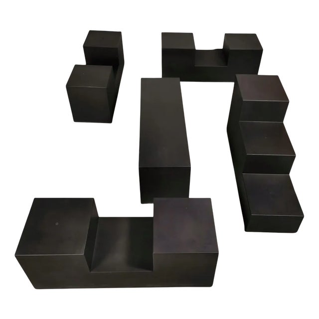 Gli Scacchi Poufs or Tables by Mario Bellini for B&B, 1970s, Set of 5 For Sale