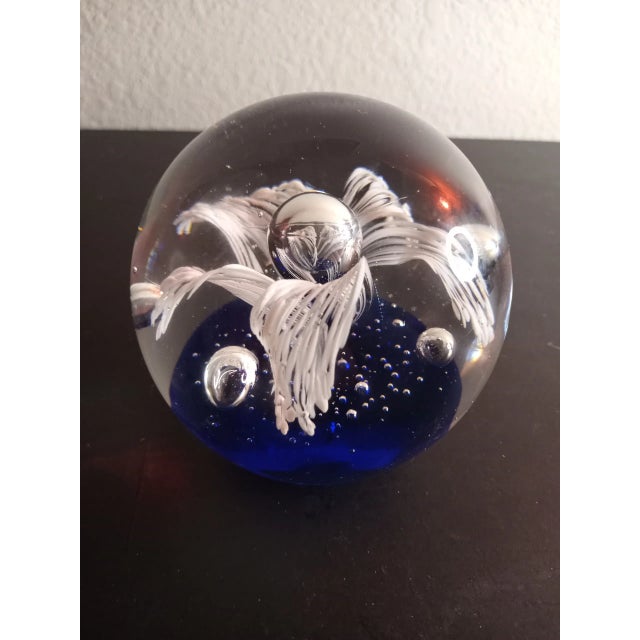 Dynasty Gallery Heirloom Collectible Cobalt Blue Bullicante Paper Weight For Sale - Image 4 of 7