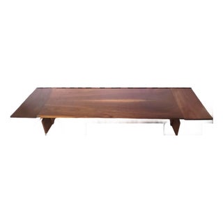 Stunning Solid Black Walnut Architecturally Significant Japanese Influenced Coffee Table For Sale