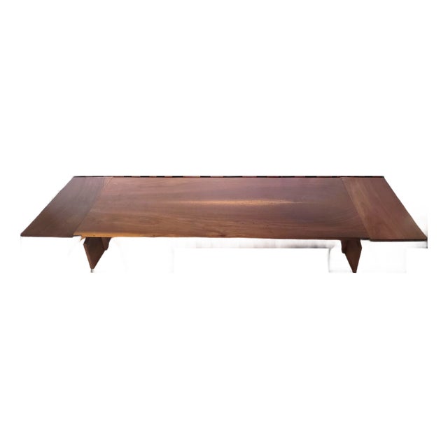 Stunning Solid Black Walnut Architecturally Significant Japanese Influenced Coffee Table For Sale